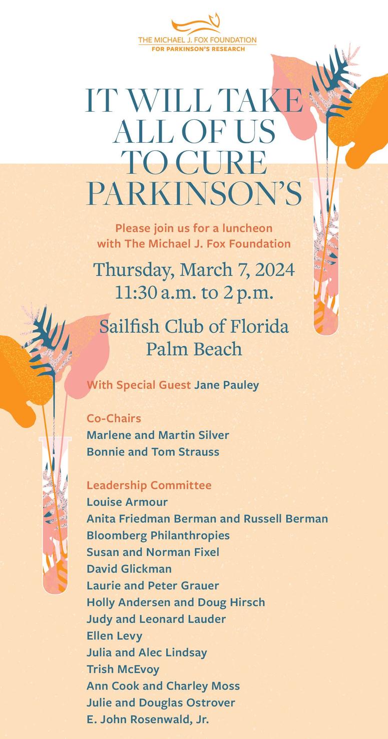 Image with Palm Beach Luncheon event details for Save the Date.
