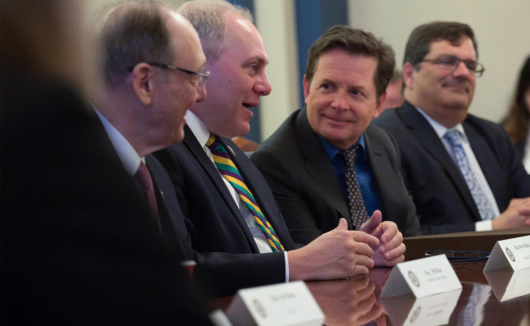 Michael J. Fox at a meeting with lawmakers in Washington, D.C.