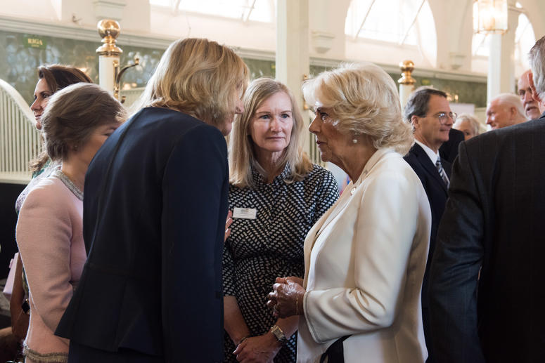MJFF Co-founder Debi Brooks and HRH Duchess of Cornwall Camilla Bowles at the Medical Detection Day 10th Anniversary Event in the U.K.