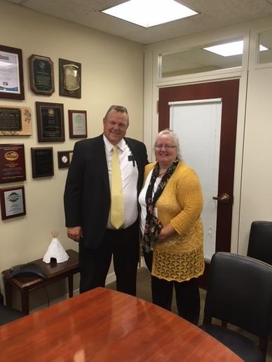 Montana advocate Patty Andersen with Senator Tester (D-MT).
