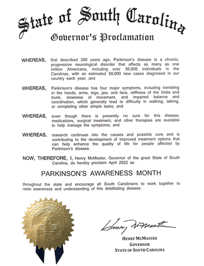 South Carolina proclamation
