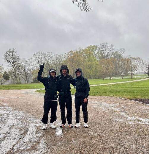 Jeff, Nick and LJ at the start of the run.