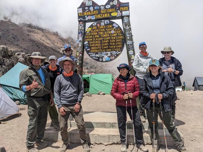 The team entering the park for the climb