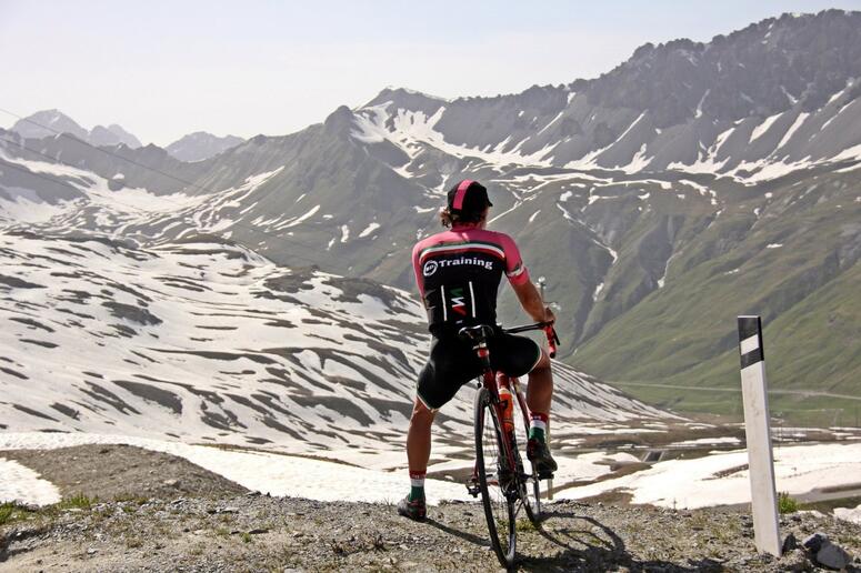 Alejandro Carcano stops to enjoy the views on his journey. 