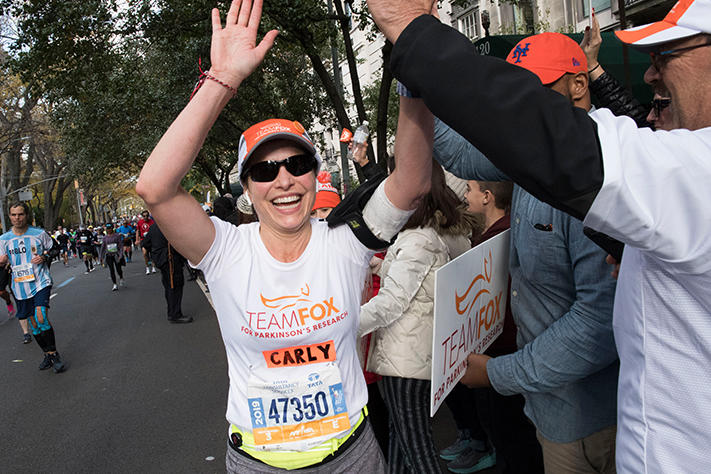 Carly Marasco running in the NYC Marathon
