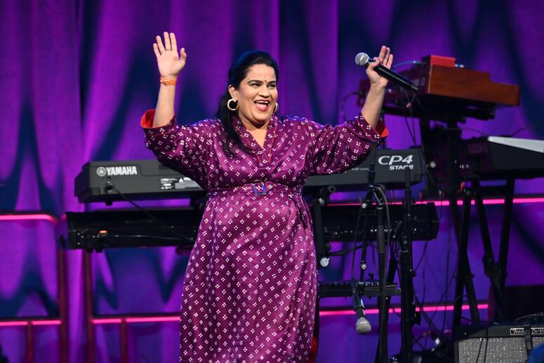 woman onstage