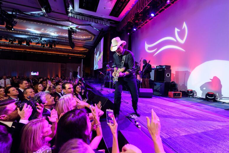 man onstage