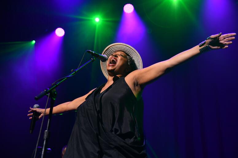 woman onstage