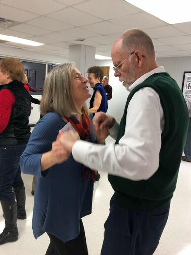 Joanie and Sonny enjoying a local dance program.