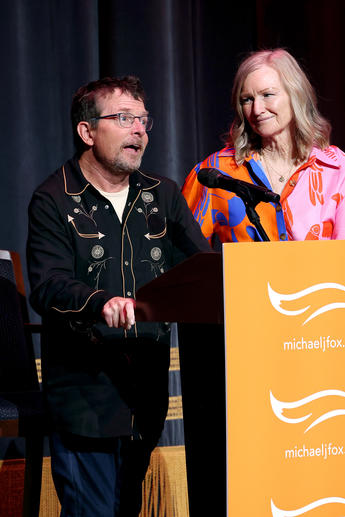 MJF and Debi Brooks on stage
