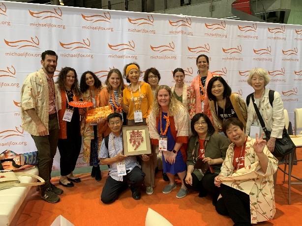 MJFF staff are gifted kimonos from Kyoko Kimura, founder of Egaoshi Yoga in Japan.