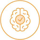 minimalist line drawing of a brain