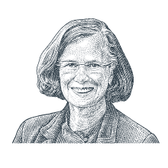 Woman with glasses and a collared jacket