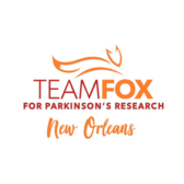 Red and Orange Team Fox Young Professionals Logo with leaping fox