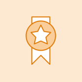 Illustrated ribbon with a star.