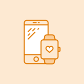 Illustrated smartphone and smartwatch.