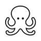 An octopus with four tentacles 