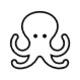 An octopus with four tentacles
