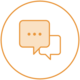 minimalist line drawing of speech bubbles