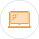 Illustrated open laptop.