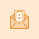 Illustrated envelope containing money.