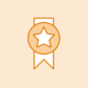 Illustrated ribbon with a star.