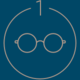 Illustrated eye glasses with number 1.