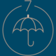 Illustrated umbrella with number 7.