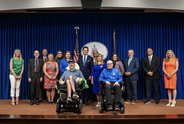 Advocates and legislators gather to announce a new effort to secure funding for neurodegenerative disease research.