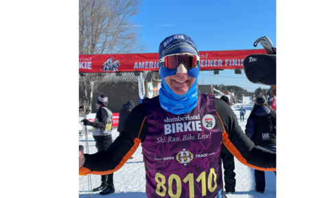 Bill Brown at finish line
