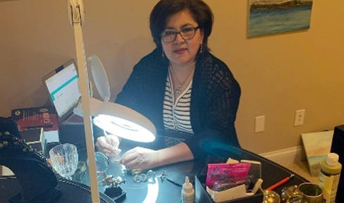 A photo of Claudia Revilla at her home.