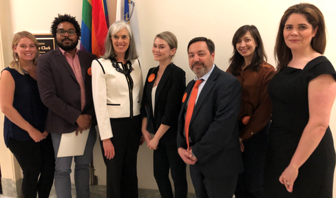 Researcher-advocates with Representative Katherine Clark (D-MA).