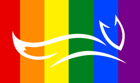 The Michael J. Fox Foundation Pride logo.