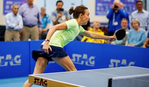 Margie Alley competes at the ITTF World Parkinson's Table Tennis Championships