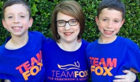 Patient Council Member and Team Fox MVP Nicole Jarvis with sons