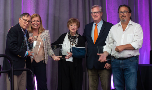 From L to R: Dan Lewis, Christiana Evers (Parkinson’s Foundation), Gerry Haines, Ted Thompson (The Michael J. Fox Foundation), and Michael Sweet.