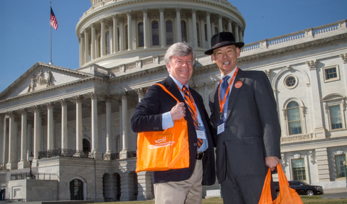 Parkinson's advocates William Clinch and Kevin Kwok visit with members of Congress to share their stories during the 2019 Parkinson's Policy Forum.