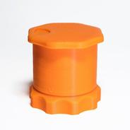 Orange pill bottle designed to assist Parkinson's patients