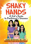 Cover of book titled, "Shaky Hands: A Kid's Guide to Parkinson's Disease."