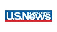 Logo for "U.S. News and World Report" magazine.