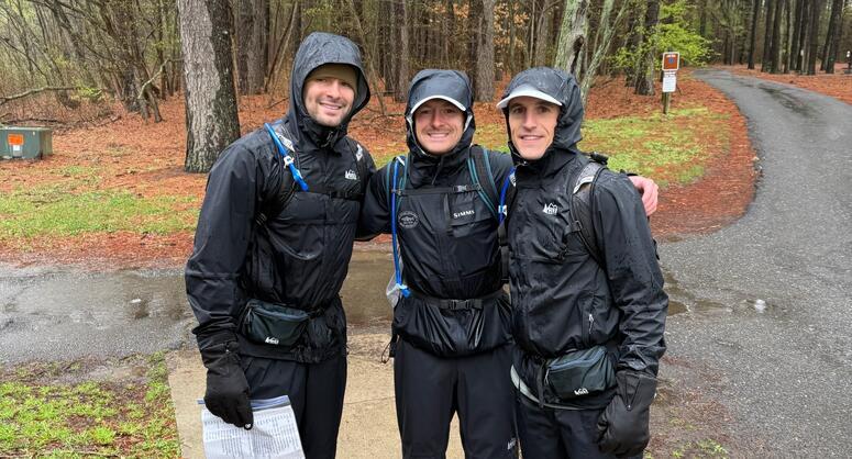 Nick, LJ and Jeff during the run.