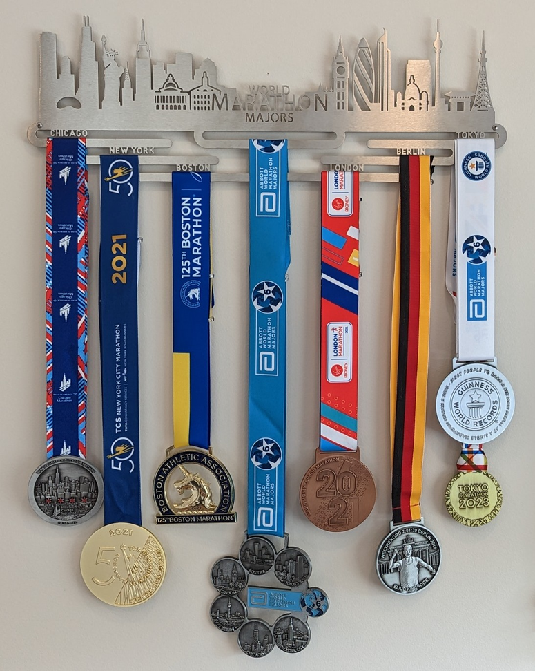 Joe Drake's medals on display 