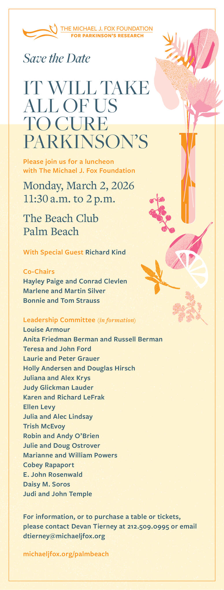 Image with Palm Beach Luncheon event details for Save the Date.