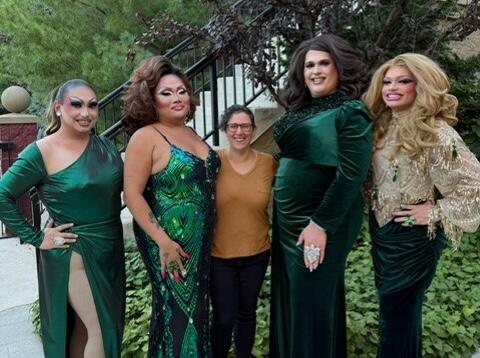 Photo of the drag show.
