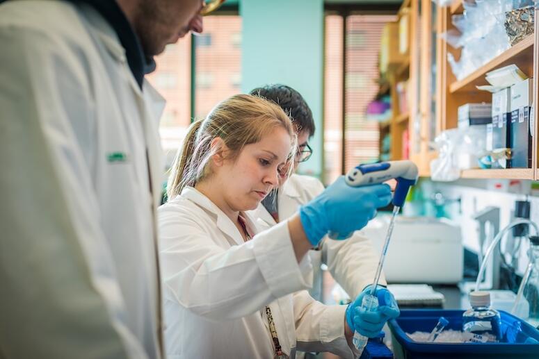 A female scientist working in a laboratory.