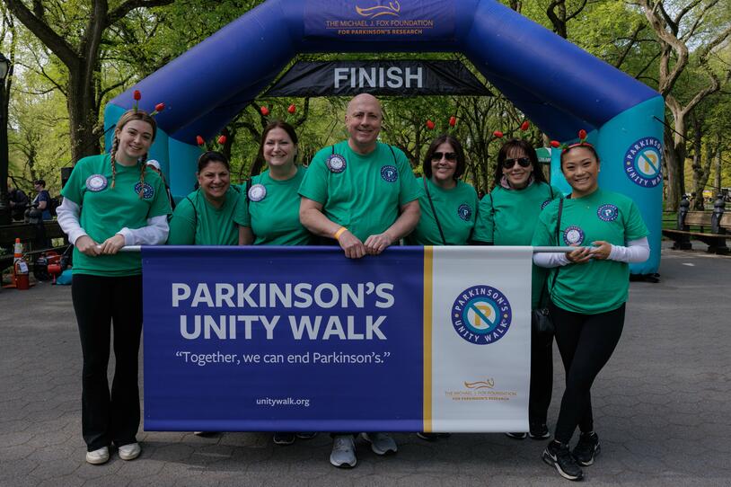 One team at the finish line of the 2024 Parkinson's Unity Walk