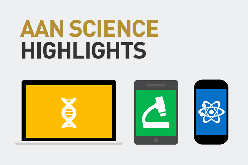 AAN Science Highlights images of a phone and computer screen