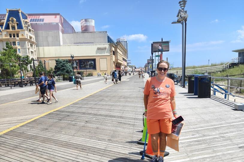 Anne Smith on the Atlantic City boardwalk.