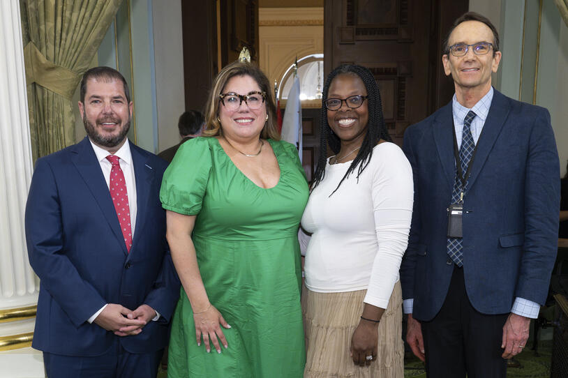 MJFF’s Director of State Government Relations, Julia Pitcher (second from left) meets with California officials.