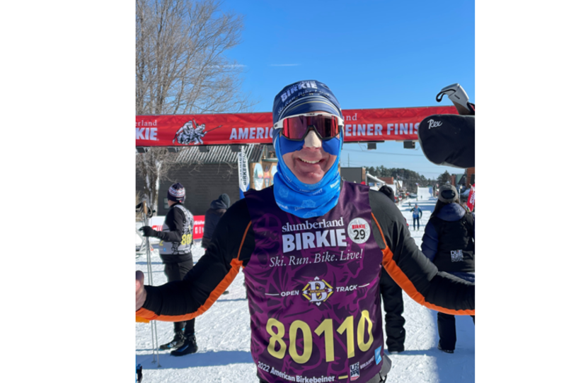 Bill Brown at finish line